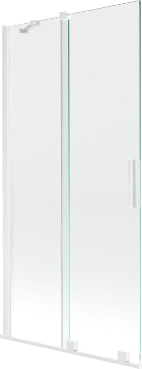 Mexen Velar badscherm 2-delige schuifdeur 95 x 150 , transparant, wit - 896-095-000-01-20