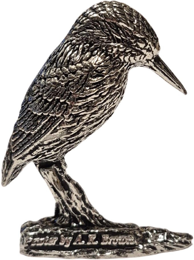 Luxe 3-D Beeldje Turende IJsvogel Tinnen Beeld Metaal Tin IJsvogelbeeldje Vogelbeeld Vogelbeeldje