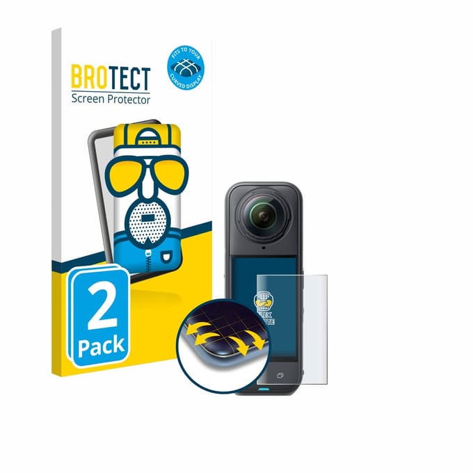 BROTECT - Screenprotector voor Insta360 X5 - Folie Beschermfolie matte volledig dekking 2 Stuks