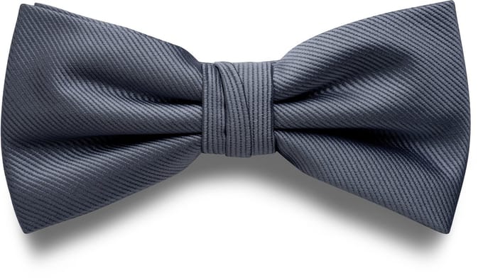 Grafietgrijze Voorgestrikte Grosgrain Vlinderdas