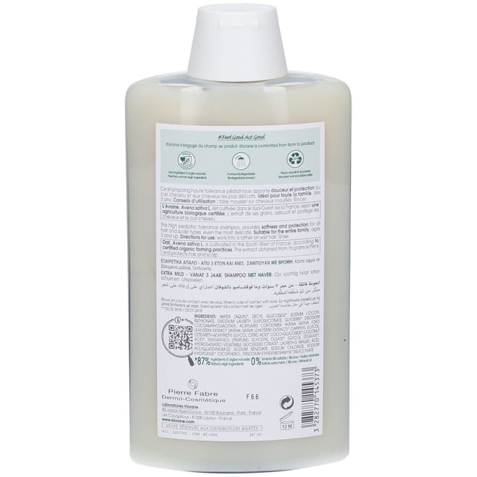 Klorane Haver Ultramilde Shampoo | Hoge tolerantie Alle haartypes 400