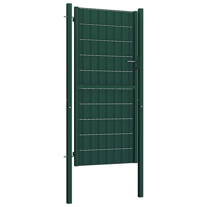 vidaXL - Hekpoort - PVC - en - staal - 100x124 - cm - Groen