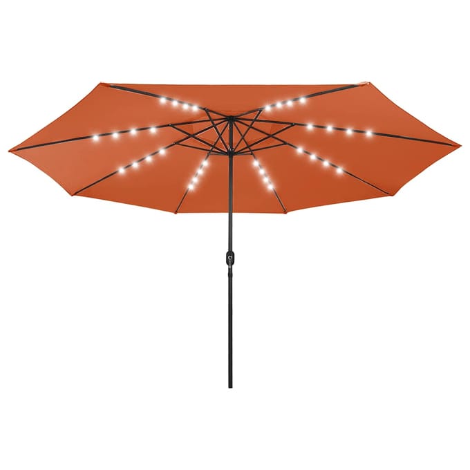 vidaXL - Parasol - met - LED-verlichting - 400 - cm - terracottakleurig