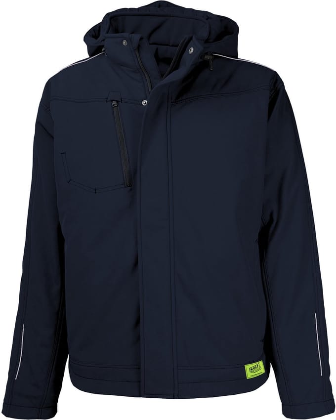 TMG KULT WORKER SOFTSHELL WINTER Softshell Werkjas HEREN Veiligheidsjas Marineblauw - Winddicht - 3M Reflecterend - Gevoerd