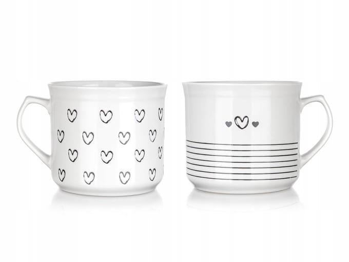 Merkloos Grote Keramieken Mok 660 ml - Rood Hart Design