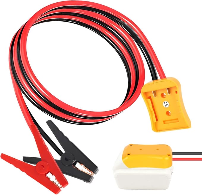 Startkabels met Adapter - Accukabel Set - Auto Starten - Draagbaar en Robuust - 60 cm Lang - Oranje Rood Zwart
