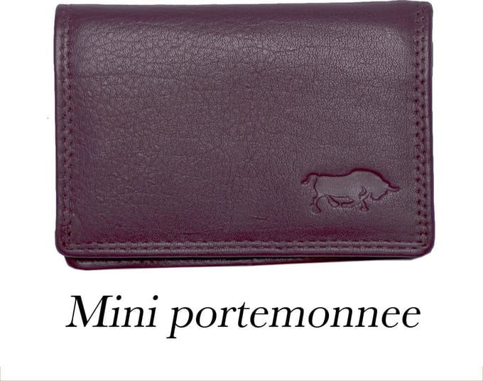 Dames Portemonnee Mini Bordeauxrood Leer - Dames Portemonnee Bordeauxrood Extra Klein