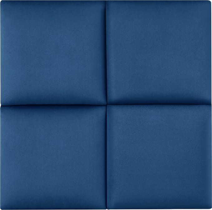 Gestoffeerde wandpanelen Carpino set van 4 fluweel 30x30 cm marineblauw [neu.haus]