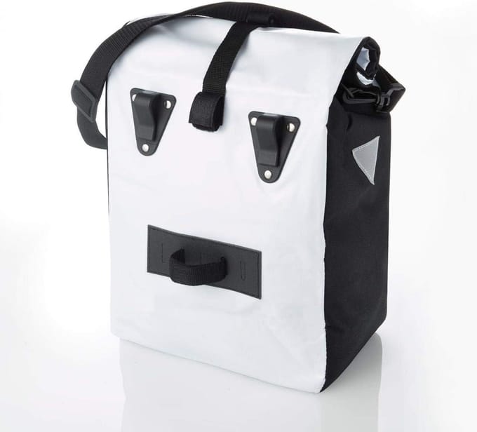 Bagagedragertas-fietstas waterdicht 18 liter wit Fischer.
