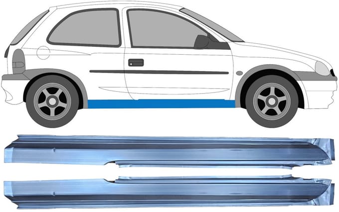 Volledige dorpel voor Opel Corsa B 1993-2001 / Links + Rechts / Set