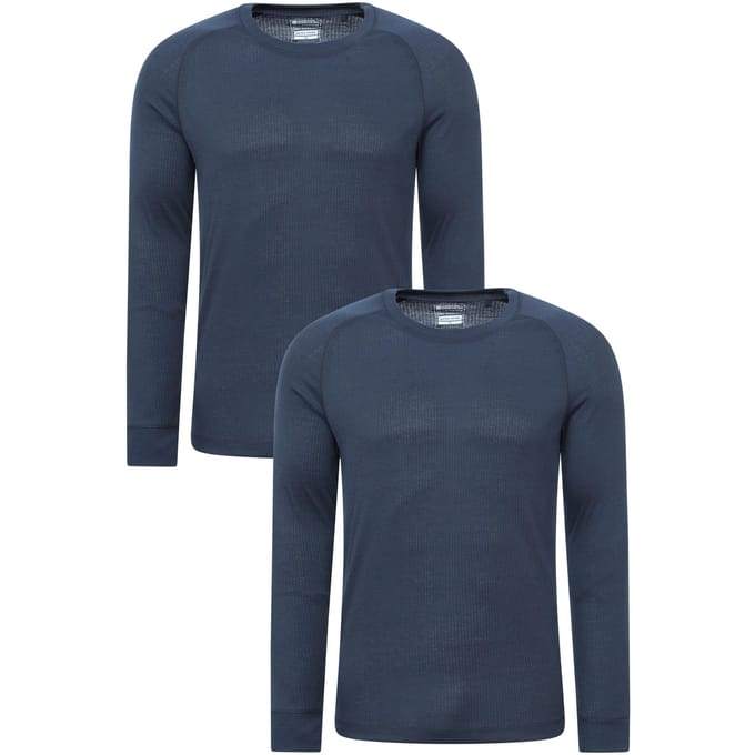 Mountain Warehouse Heren Talus Base Layer Top (Set van 2) (Marine)