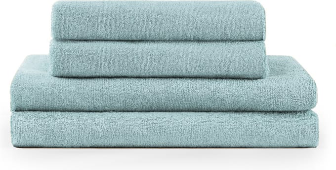 Blumtal Terry Handdoeken Set - 2 x Baddoek & 2 x Handdoek: Lichtblauw