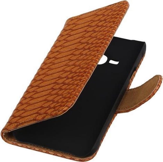 Samsung Galaxy J1 Ace - Slang Bruin Booktype Wallet Hoesje