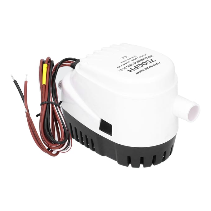 Pompe de Cale Submersible Automatique 12V 750GPH avec Interrupteur à Flotteur Intégré Accessoire Bateau Marin white