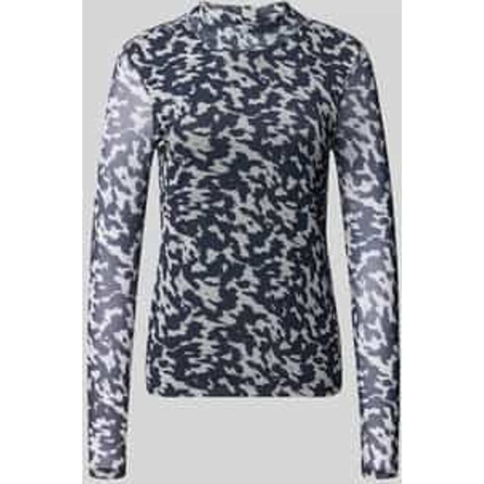 Shirt met lange mouwen en opstaande kraag, model 'ERICA'