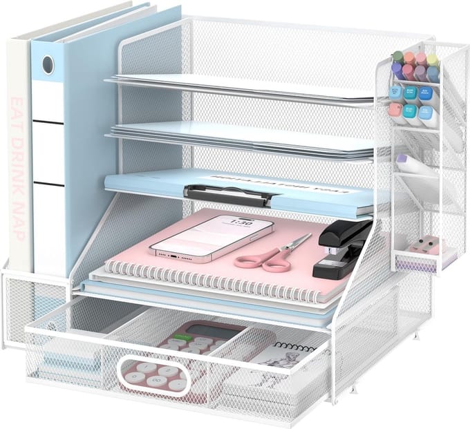 Dailygoods- Bureau-organizer met 5-laags schuifschalen - Brievenbak