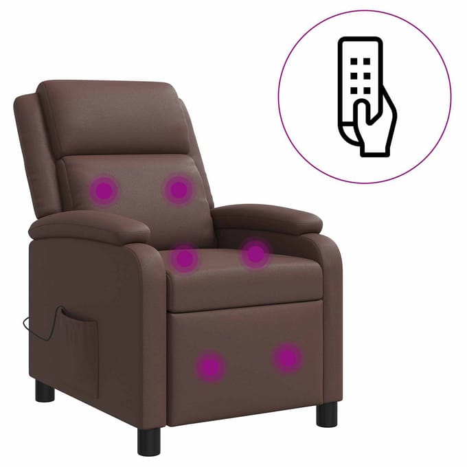 vidaXL - Massage - Relaxstoel - Bruin - Kunstleer