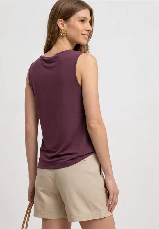 Silk-Look top met watervalhalslijn