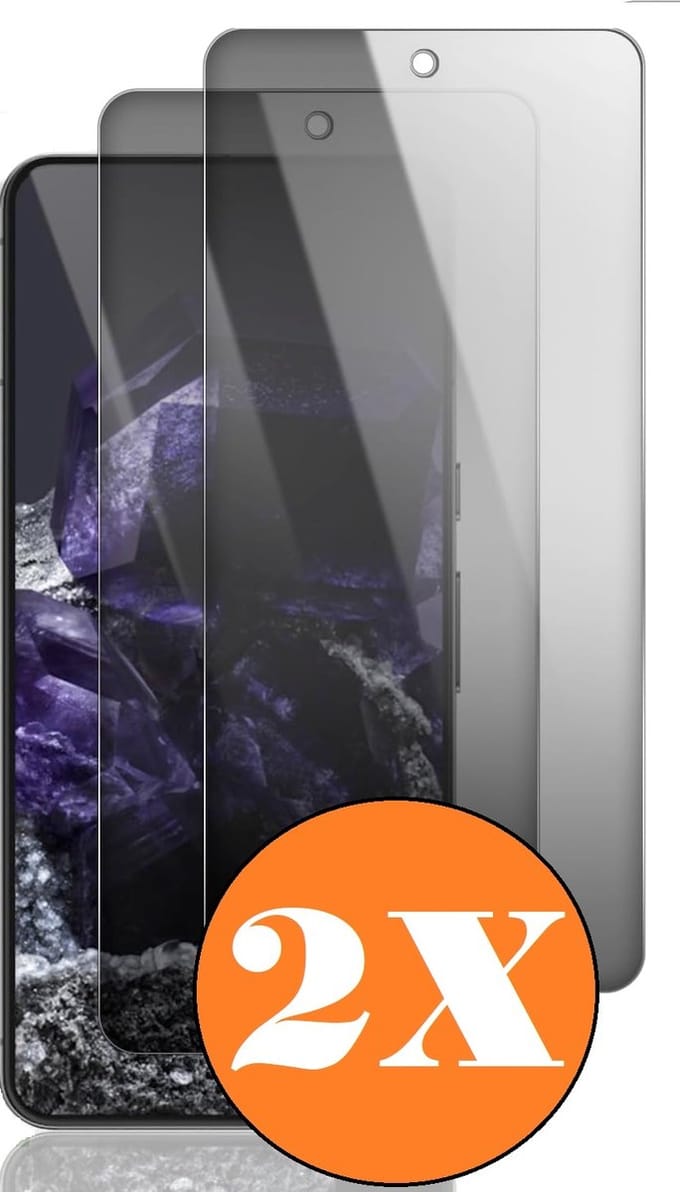 Privacy Geschikt voor Google Pixel 8 screenprotector Privacy glass - 2 Stuks - Full screen protector tempered glass Google Pixel 8