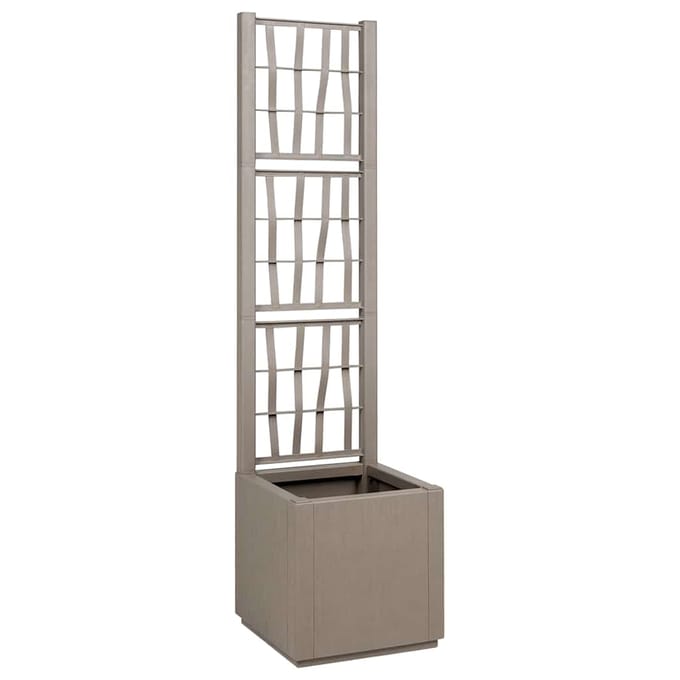 vidaXL - Tuinplanter - met - Trellis - Lichtbruin - 36 - x - 36 - x - 140 - cm - PP