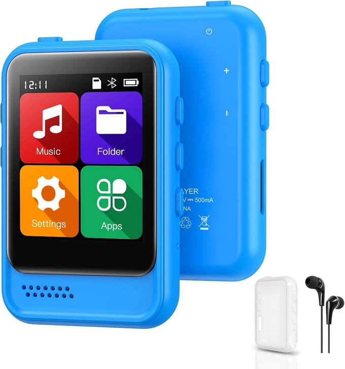Draagbare MP3 Speler 16GB met Touchscreen, Bluetooth, Ingebouwde Speaker en FM Radio