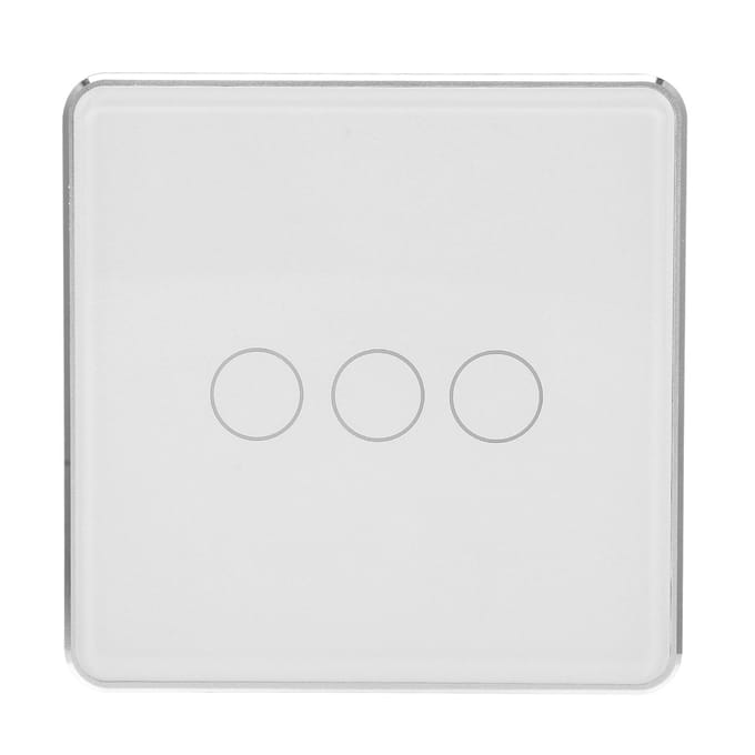 Slimme Draadloze Lichtschakelaar Touchpaneel Afstandsbediening 3-weg voor TUYA Zigbee met Timer white