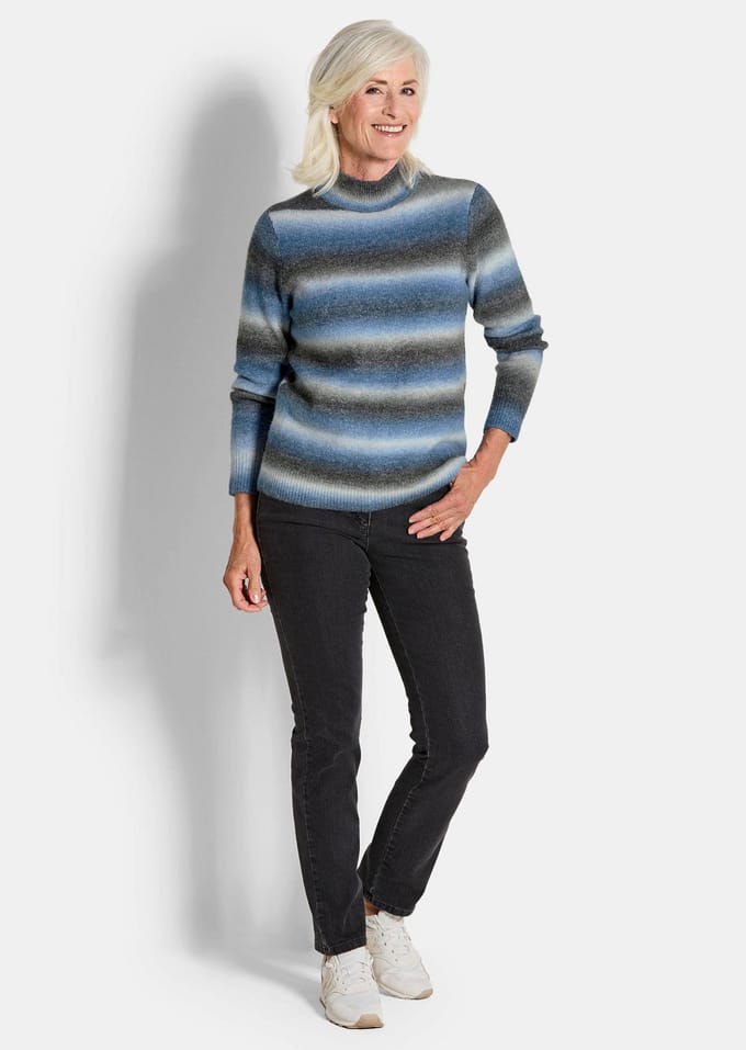 Trui - blauw / grijs / gedess. - Gr. 48 van Goldner Fashion