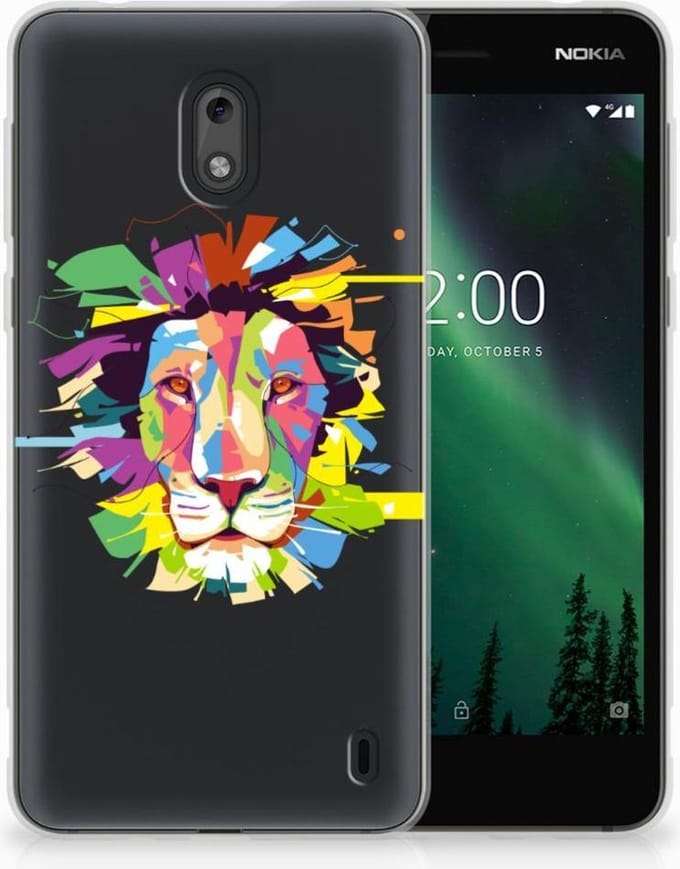 Nokia 2 Telefoonhoesje met Naam Lion Color