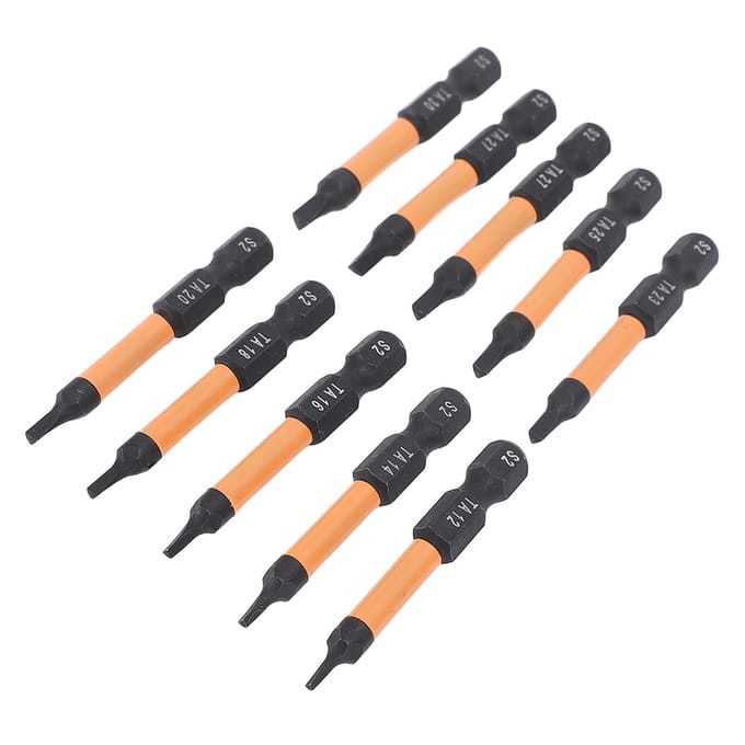 Jeu de 10 embouts de tournevis triangulaires Longueur 50 mm Queue hexagonale 1/4 pouce Acier allié S2 Magnétique