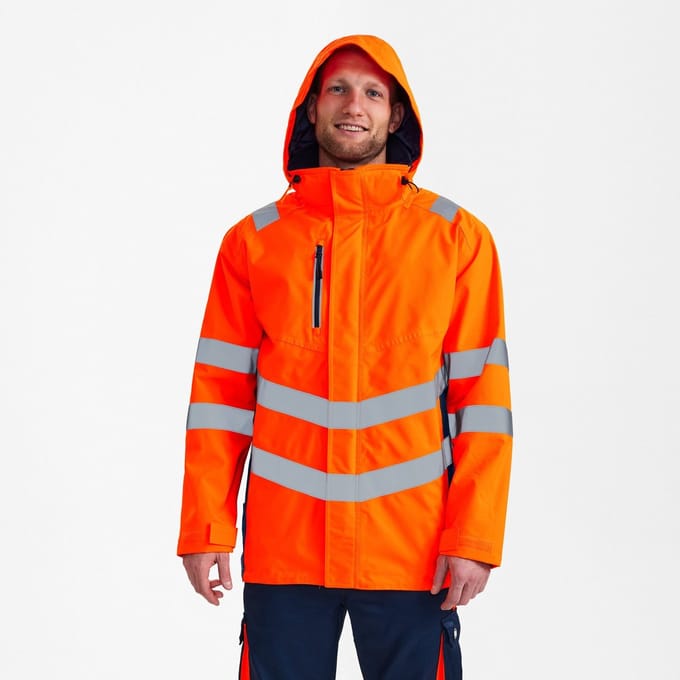 Engel Safety parka shelljack 1145-930 - Hi-vis Orange / Blue Ink - M