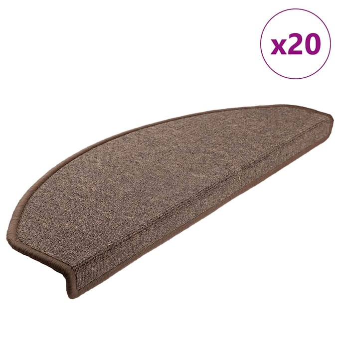 vidaXL - Trapmatten - 20 - st - 65x24x4 - cm - Koffiebruin - Halfrond - Groot