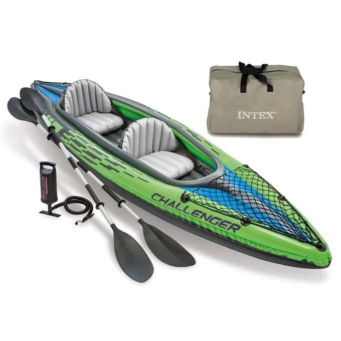 Intex Challenger K2 Kayak - 351 x 76 x 38 cm - Inclusief peddels en pomp