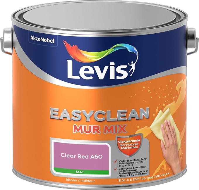 Levis - Easyclean Mur Mat Mix - Clear Red A60 - Mengverf - 2,5 L