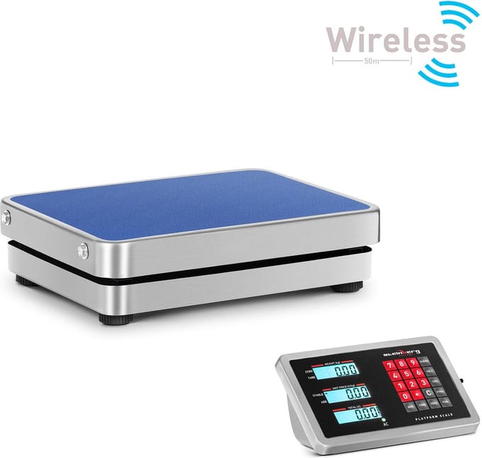 Platformweegschaal - 100 kg / 0,01 kg - 30 x 40 cm - draadloos - LCD - Steinberg Systems