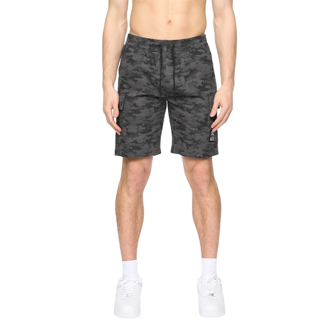 Crosshatch Heren Janscore Elastische Taille Cargo Korte Broek (Donkergrijs)