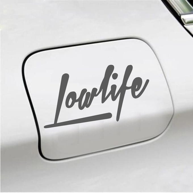 Bumpersticker - Lowlife - 7,5 X 14,8 - Antraciet