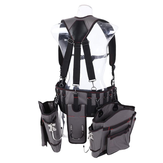 Sac de Ceinture à Outils Robuste Électricien Multi Ceinture Tissu Oxford Multi Fonctionnel pour la Construction gray