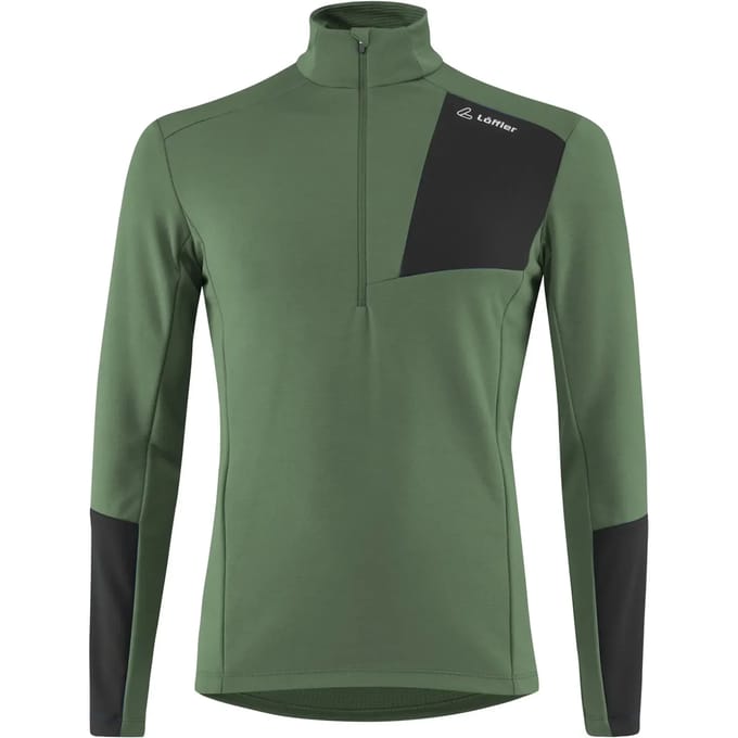 Loeffler Tech-merino Sweatshirt Met Halve Rits Groen 54 Man
