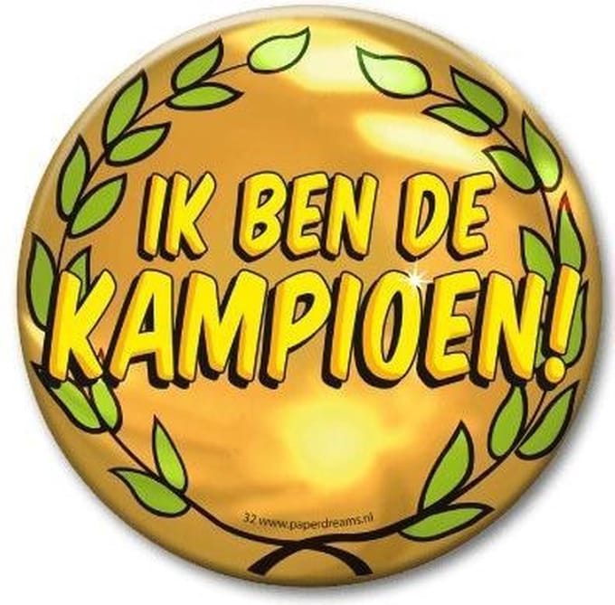 Paperdreams - Button Ik ben de kampioen