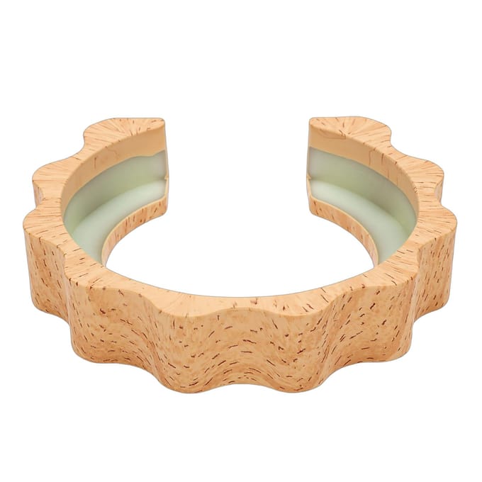 Couvercle de groupe 58MM Compatible avec la machine à café série E61 Tête d'infusion Anti-brûlure Couleur bois de hêtre beige