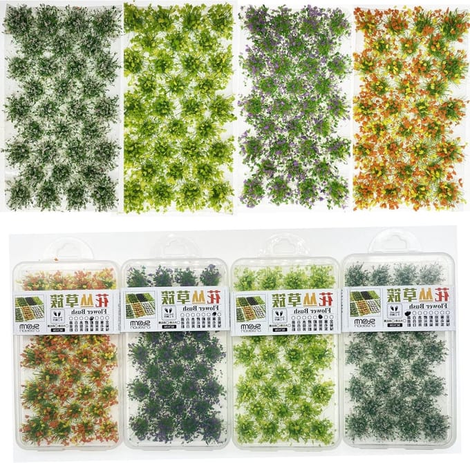 Miniatuur kleurrijke bloemclusters voor modelbouw - 128 stuks