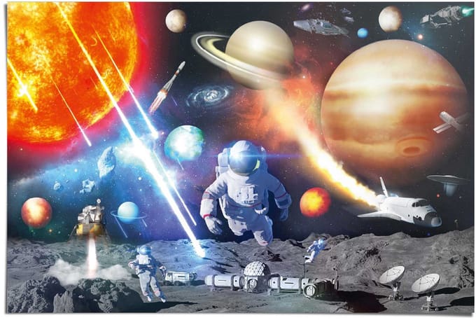 Poster Ruimtereis - 61 x 91,5 - Papier - REINDERS