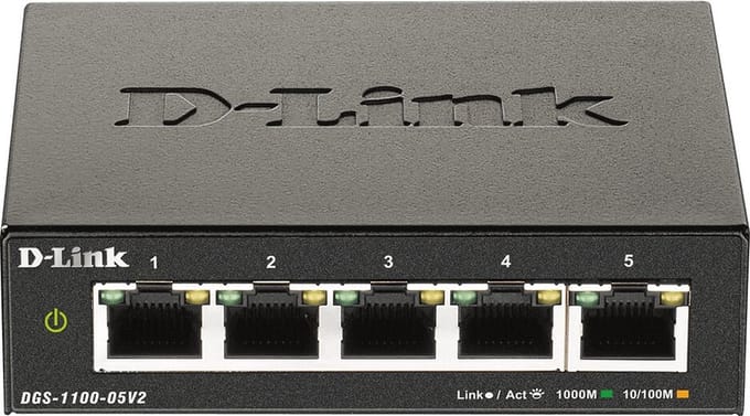 D-Link DGS-1100-05V2/E DGS-1100-05V2 Netwerk switch 5 poorten 1 GBit/s