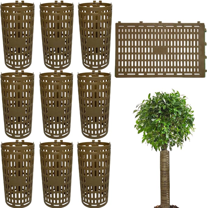 Boomstam Beschermers Set 10 Stuks - Bruin - Verstelbare Mesh Boomwraps - Bescherming tegen Schade