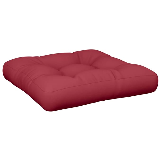 vidaXL - Palletkussen - 60x60x12 - cm - stof - wijnrood