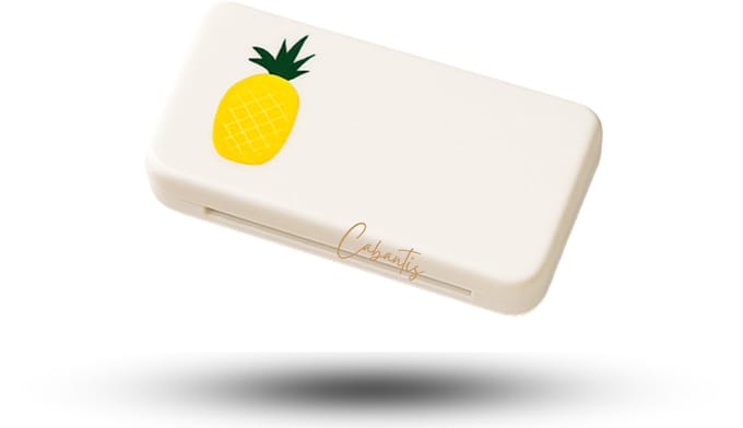 Cabantis®Mini-Pillendoos – Compact Medicijndoosje – Pill Organizer Reisformaat - Ananas