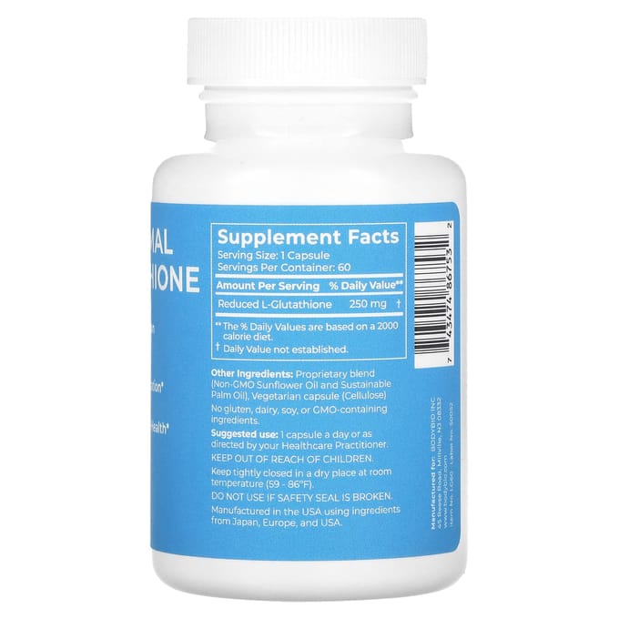 Glutathion Liposomal, 60 Capsules (250 mg par capsule)