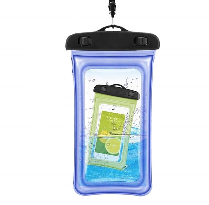 Drijvende waterdichte mobiele case universele maat Blauw