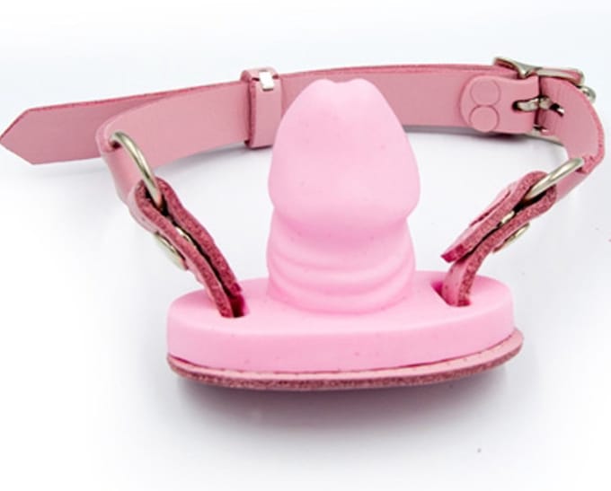 Mister b leren penis gag roze