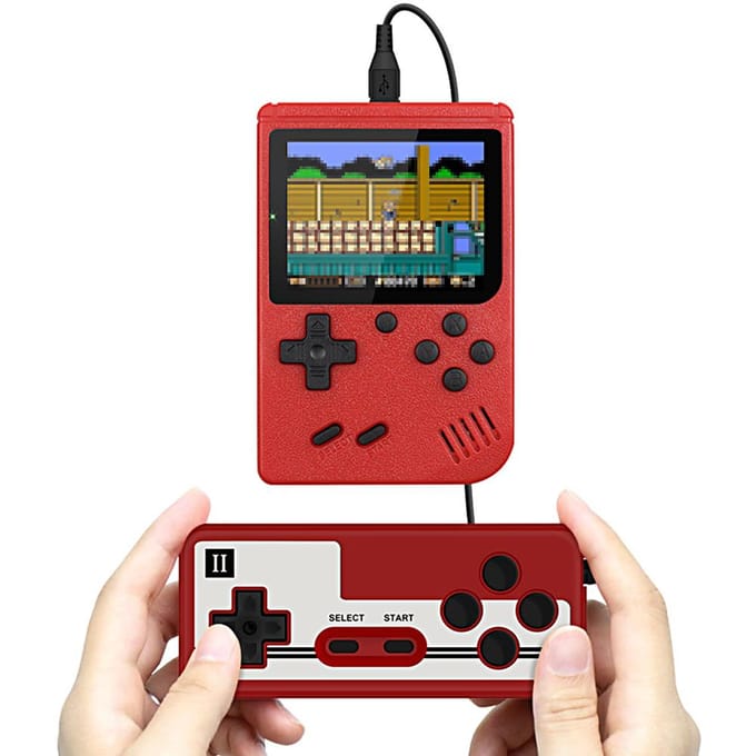 Draagbare draagbare gameconsole met gamepad 3-inch kleurenscherm Ingebouwde 800 retro-games black